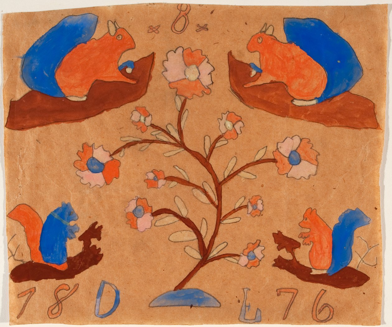 Fyra ekorrar, 1876 av American School