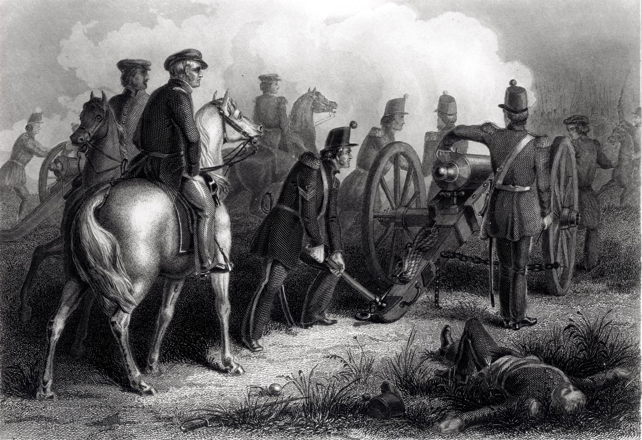 General Taylor i Buena Vista, 22-23 februari 1847, graverad av Armitage av American School