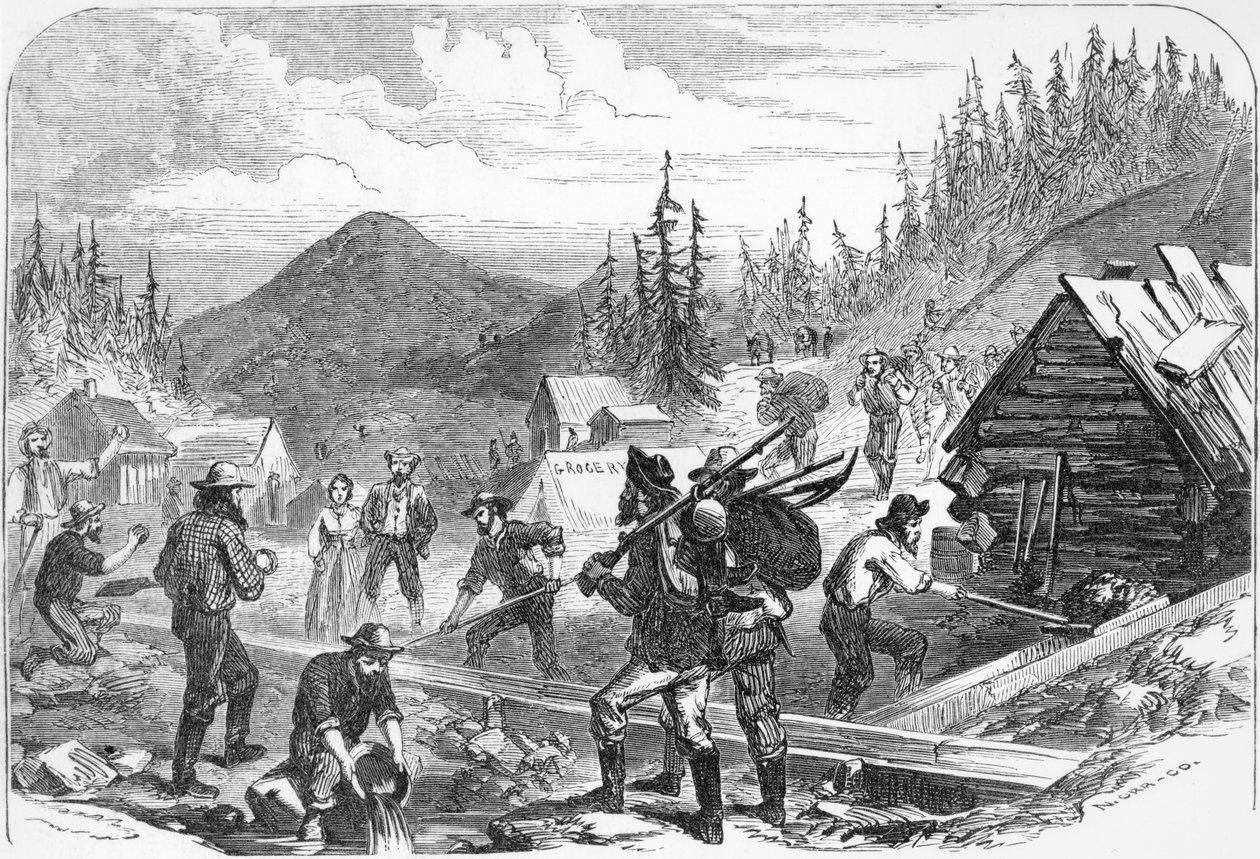Gregory Gold Diggings, Colorado, graverad av G. Orr, maj 1859 av American School