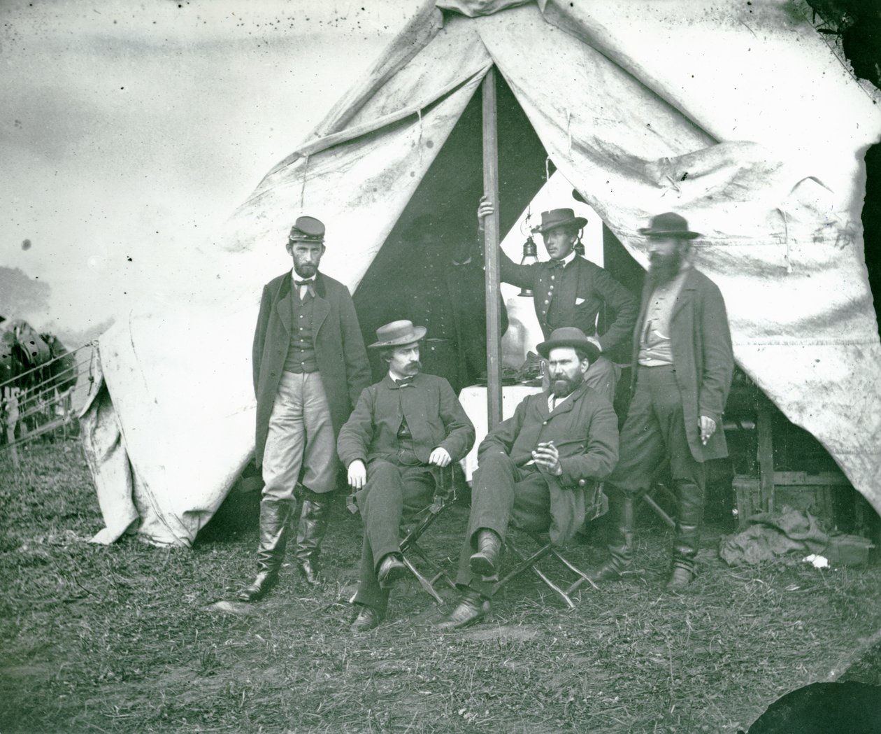 Gruppporträtt av Union Mappers i Antietam, Maryland, 1862 av American School
