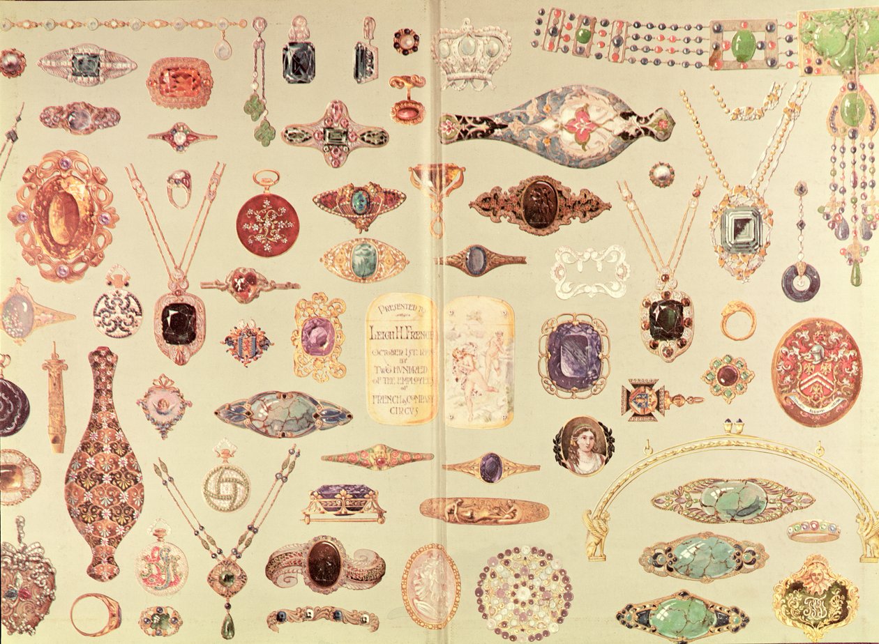 Smycken från Tiffany Catalogue, 1890 av American School