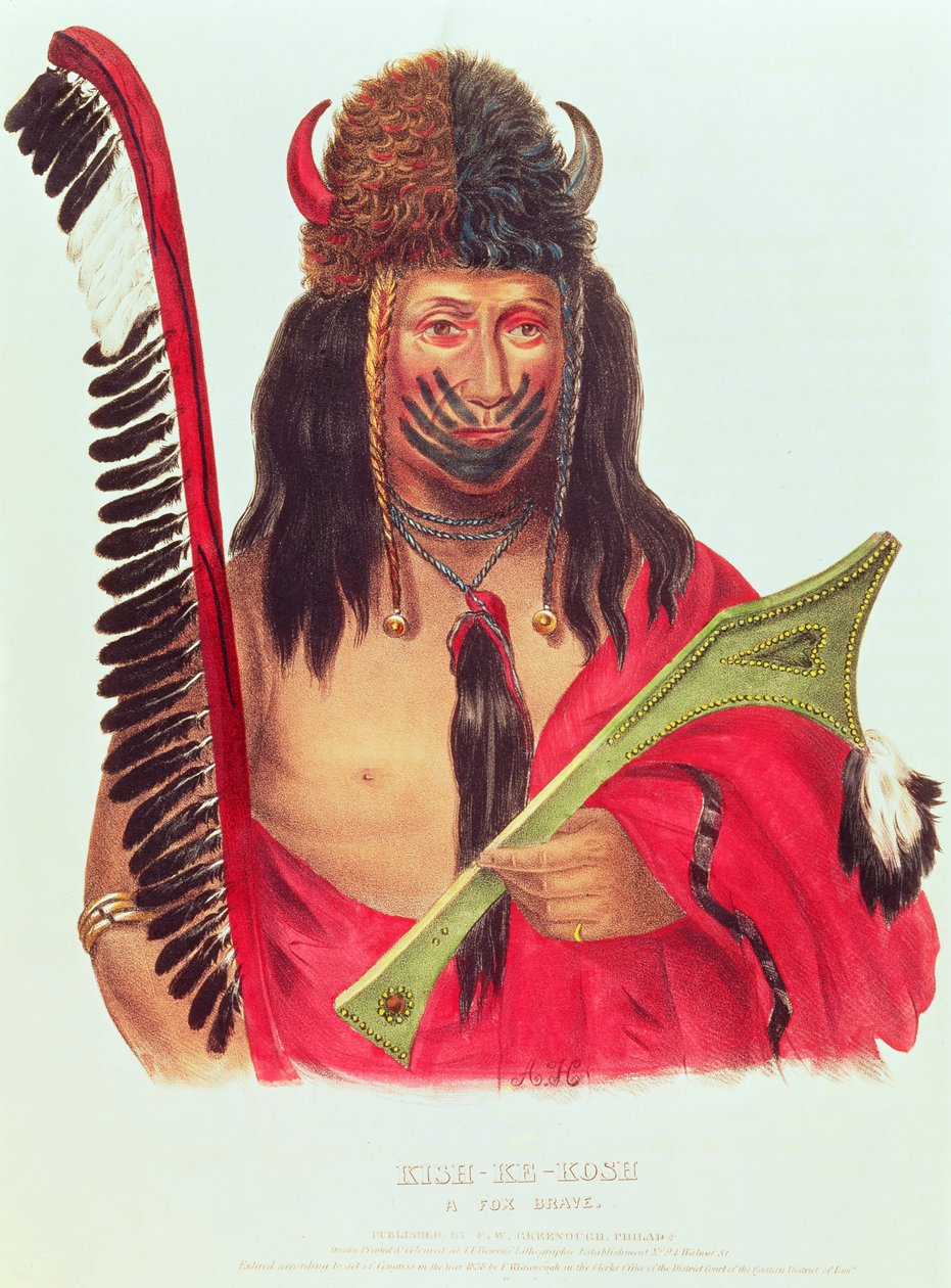 Kish-ke-kosh, en modig räv, 1838-44 av American School