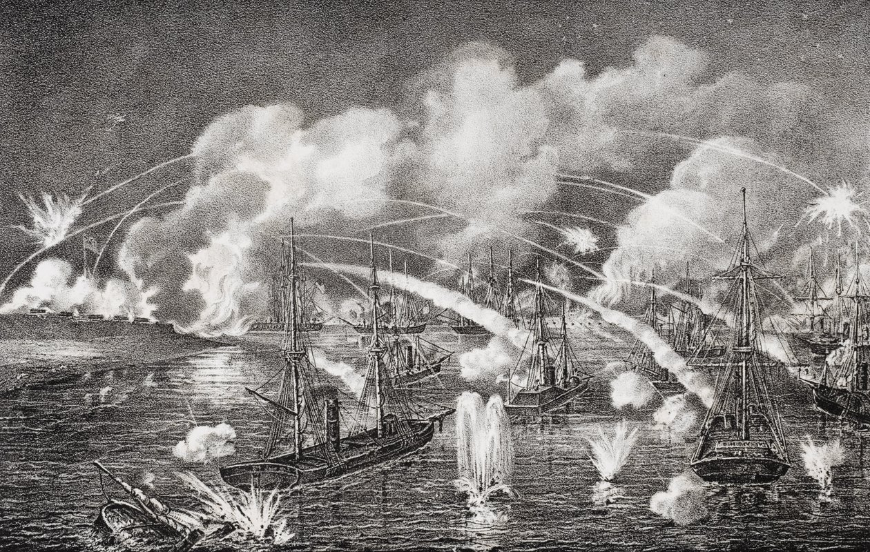 Midnatsflådebombardement af Fort Jackson, Louisiana 1862 swed av American School