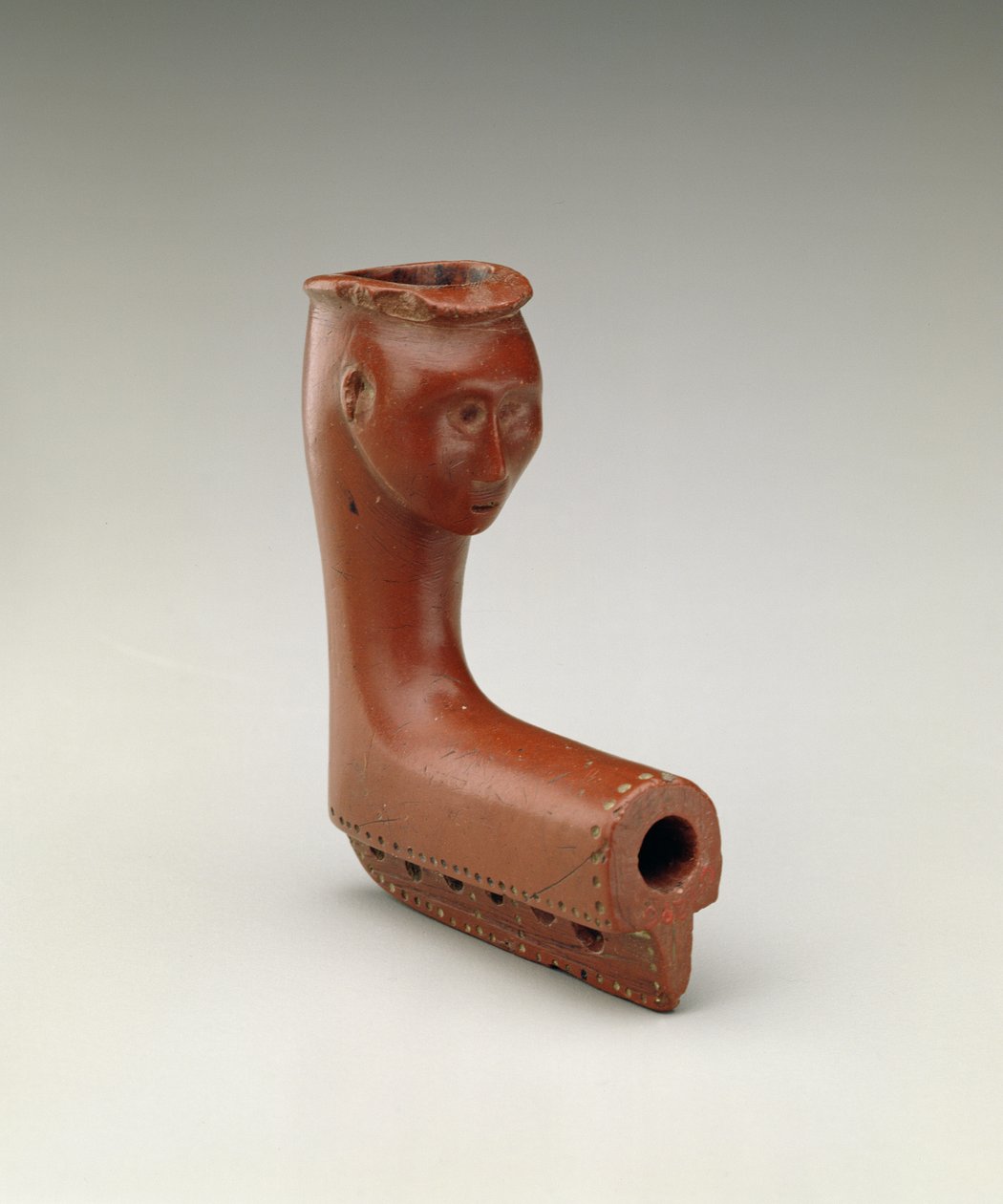 Pipe Bowl, Miami, indian, 1750-1800 (ristad katlinit) av American School