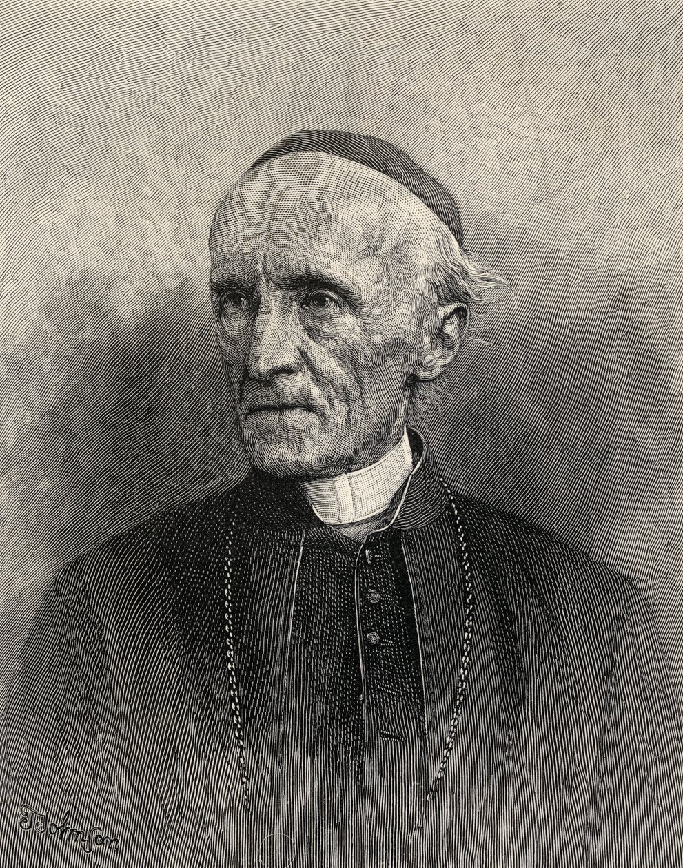 Porträtt av kardinal Manning, från "The Century Illustrated Monthly Magazine", maj till oktober, 1883 av American School