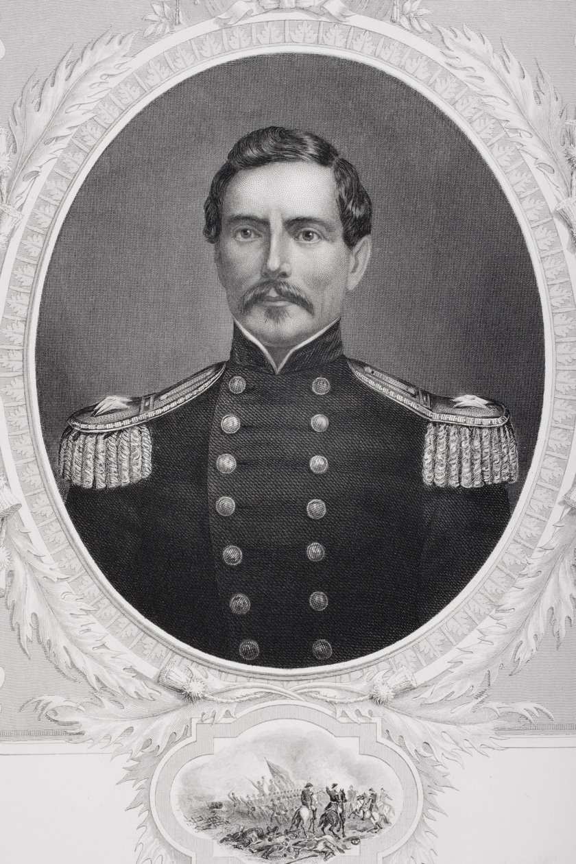 Porträtt av general Pierre Gustave Toutant Beauregard (1818-93) av American School