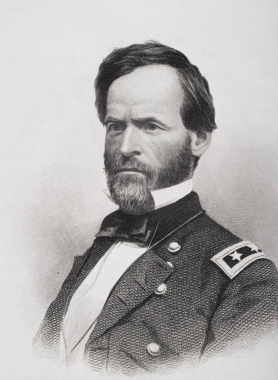 Porträtt av general William Tecumseh Sherman (1820-91) av American School