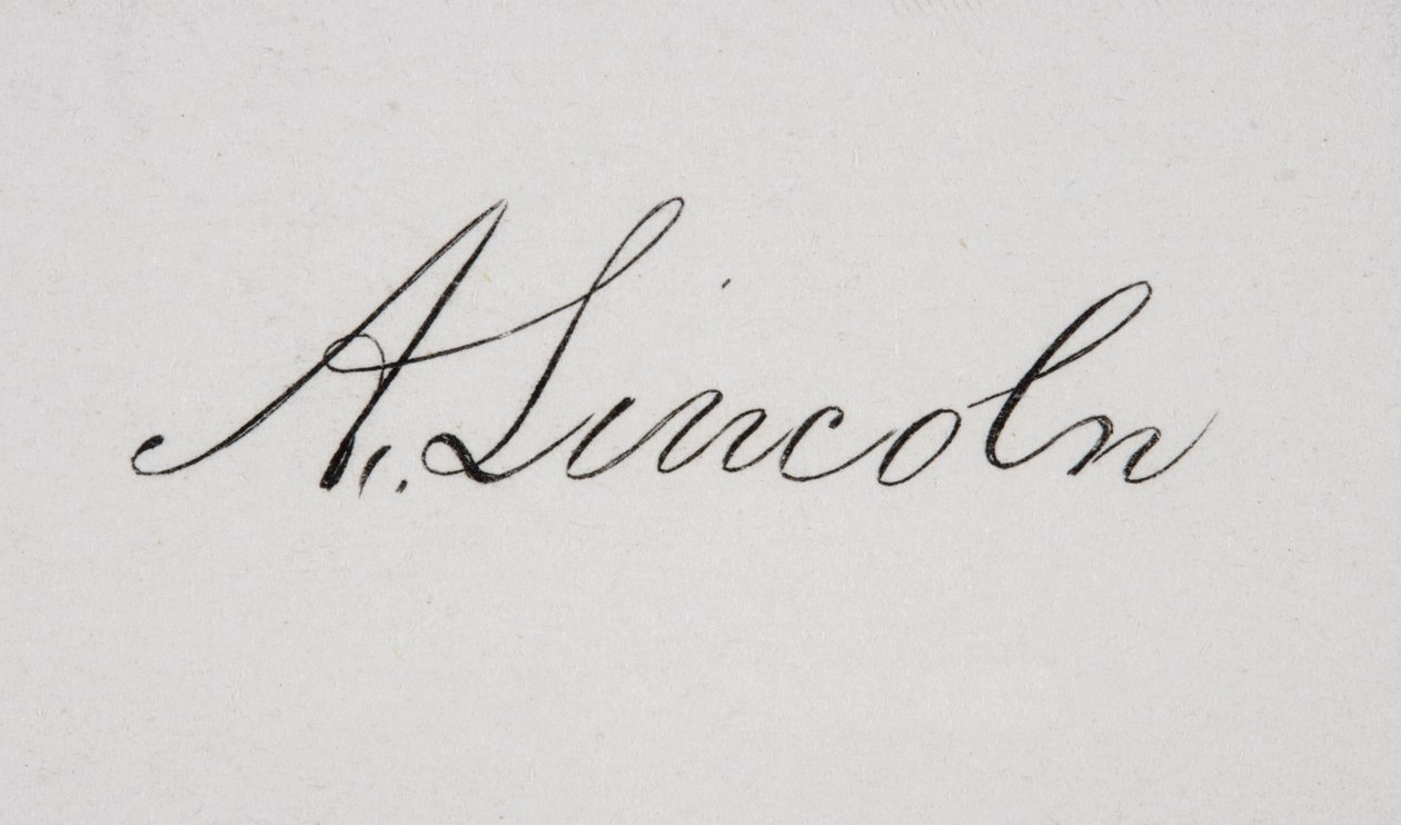Abraham Lincolns signatur av American School
