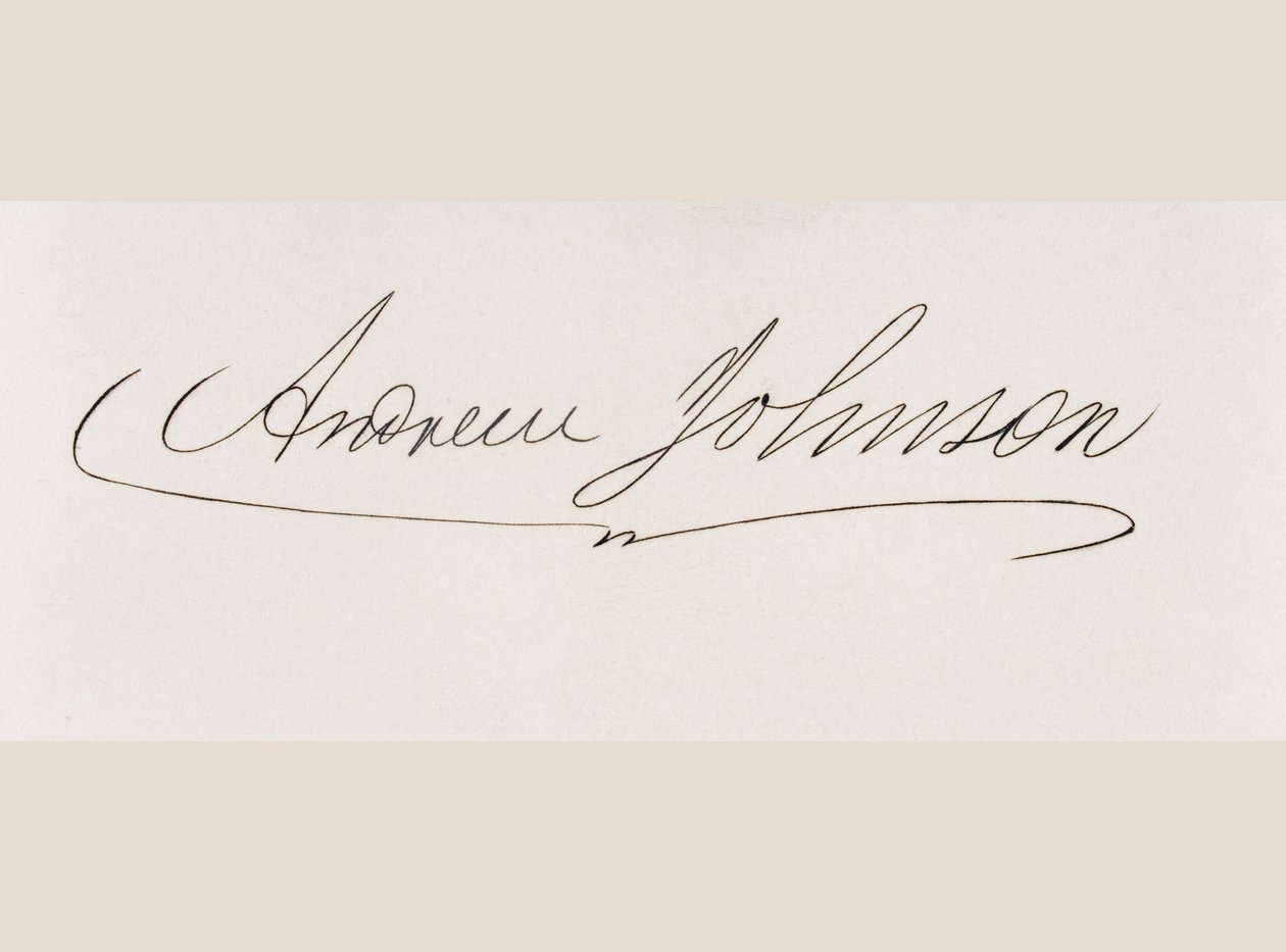 Andrew Johnsons namnteckning av American School