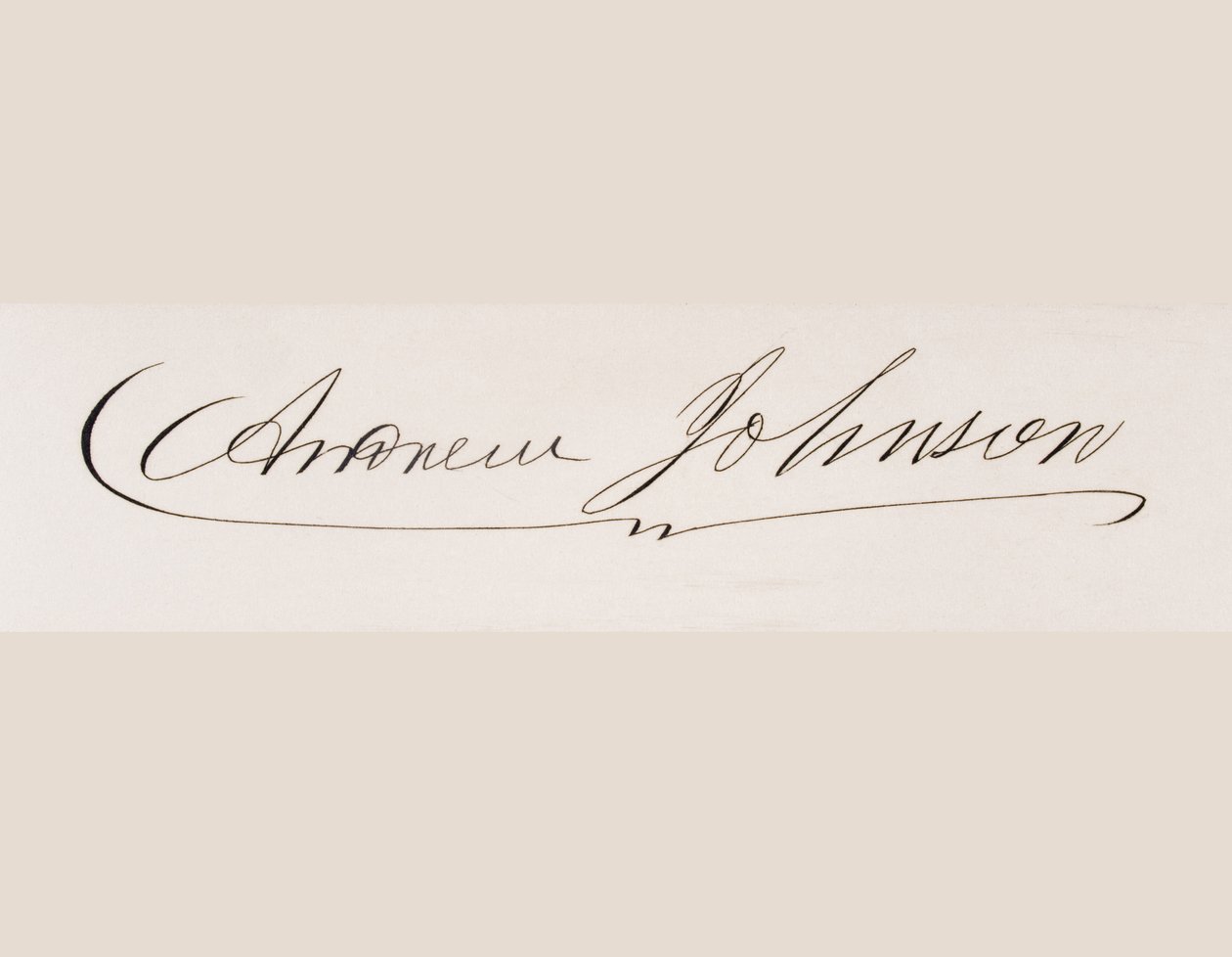 Signatur av Andrew Johnson av American School