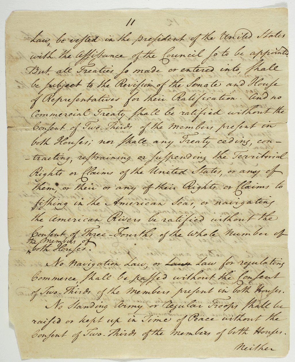 The Bill of Rights, kopia undertecknad i Federal Hall, 1789 (bläck på papper) av American School