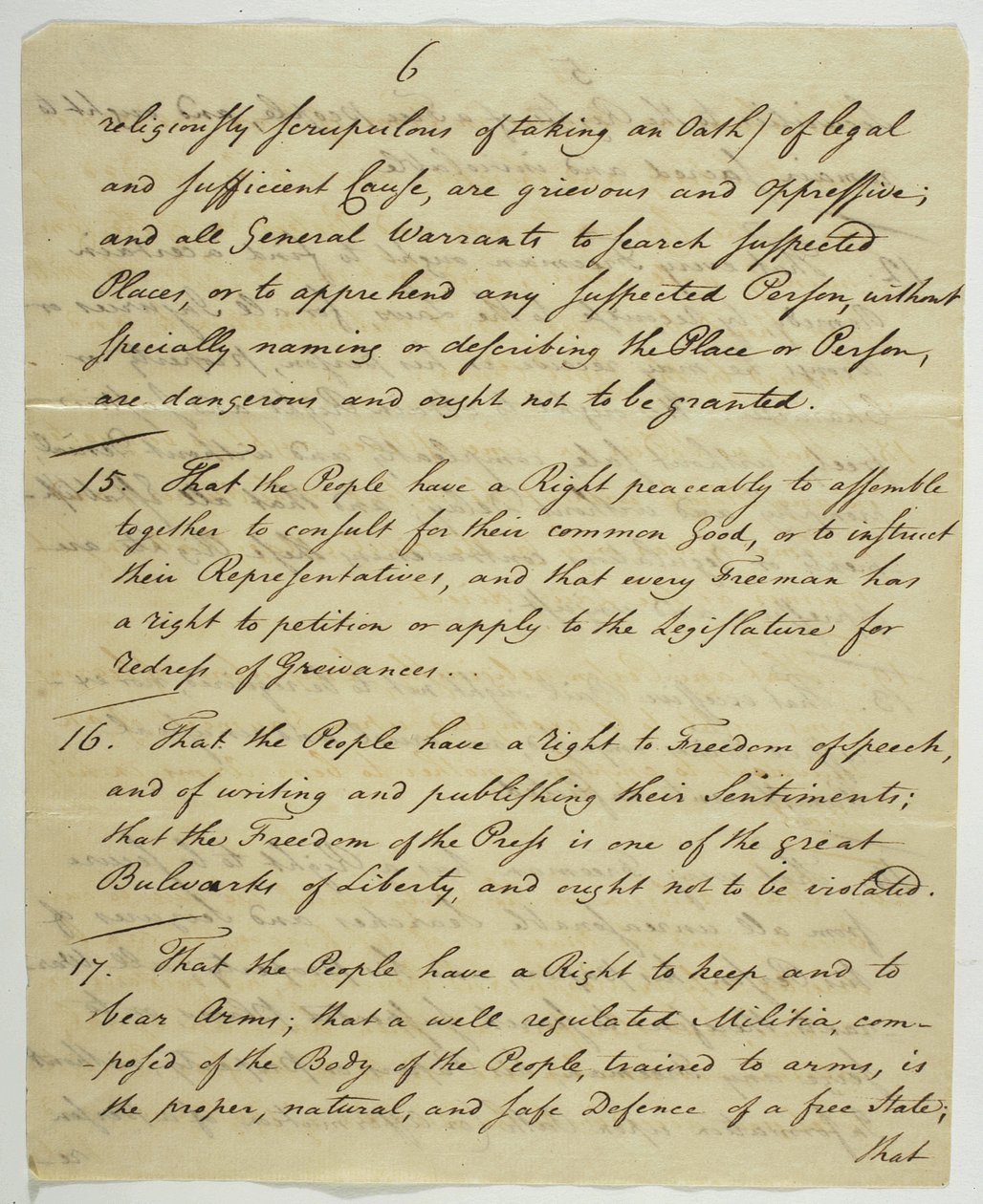 The Bill of Rights, kopia undertecknad i Federal Hall, 1789 (bläck på papper) av American School