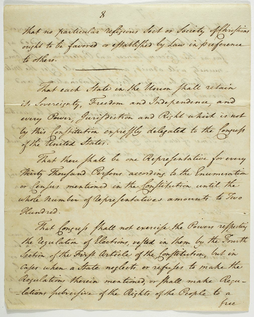 The Bill of Rights, kopia undertecknad i Federal Hall, 1789 (bläck på papper) av American School