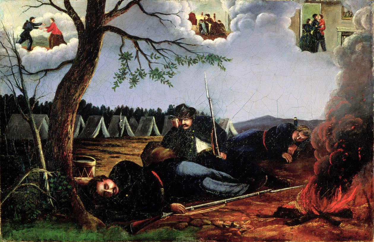 Soldaternas dröm, c.1865 av American School