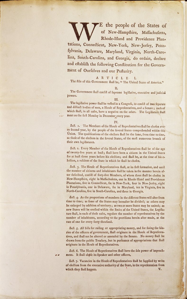 Förenta staternas konstitution, 1787 av American School