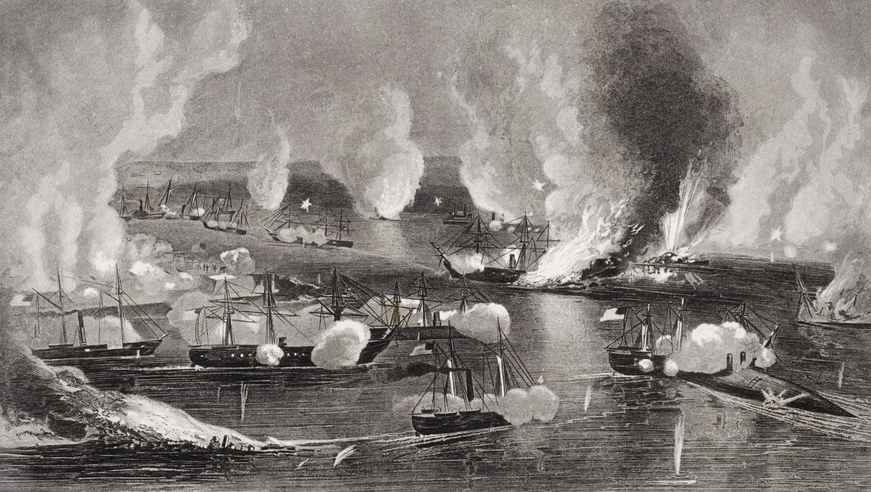 Erobringen af Forts Jackson og St. Philip under den amerikanske borgerkrig, Louisiana 1862 swed av American School