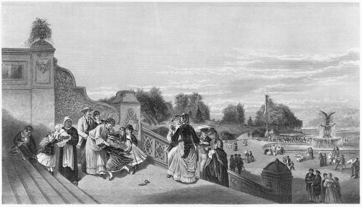 Utsikt över terrassen, Central Park, 1872 av American School