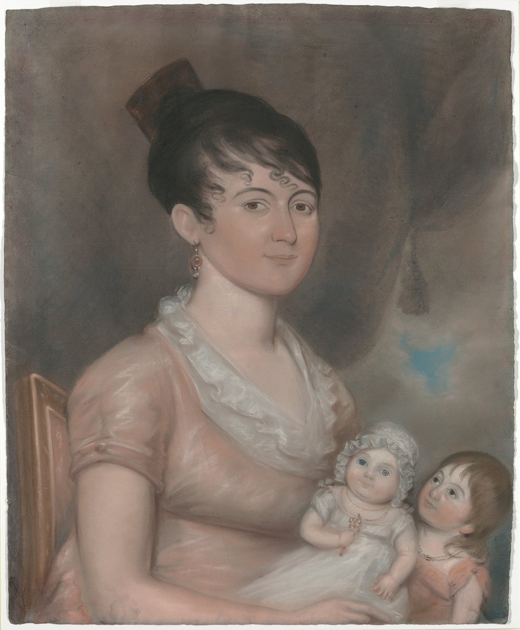 Anna Margaret Blake och hennes två barn av American 19th Century