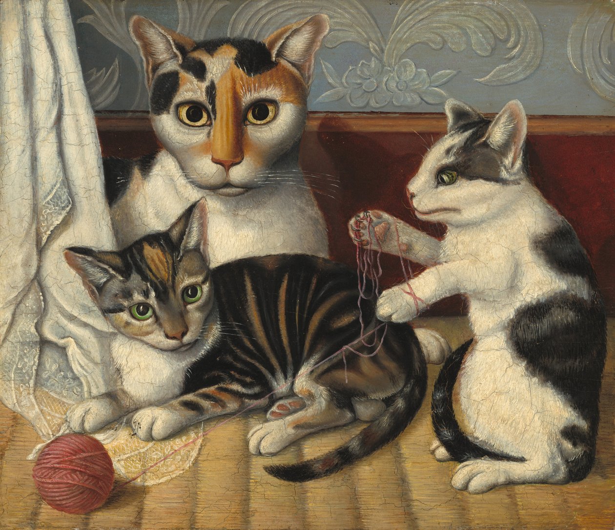 Katt och kattungar av American 19th Century