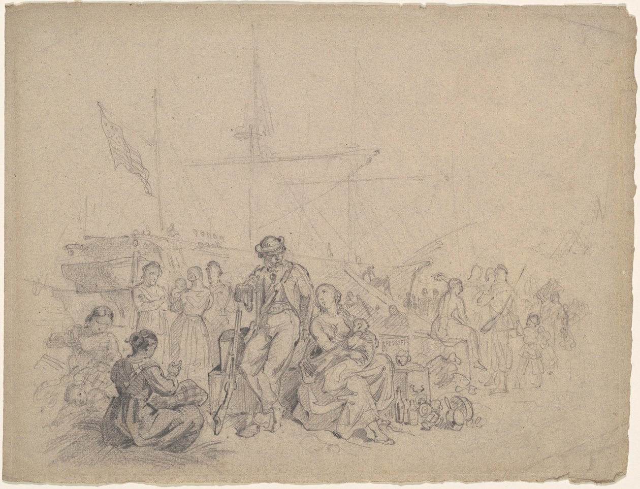 Docksidescen av American 19th Century