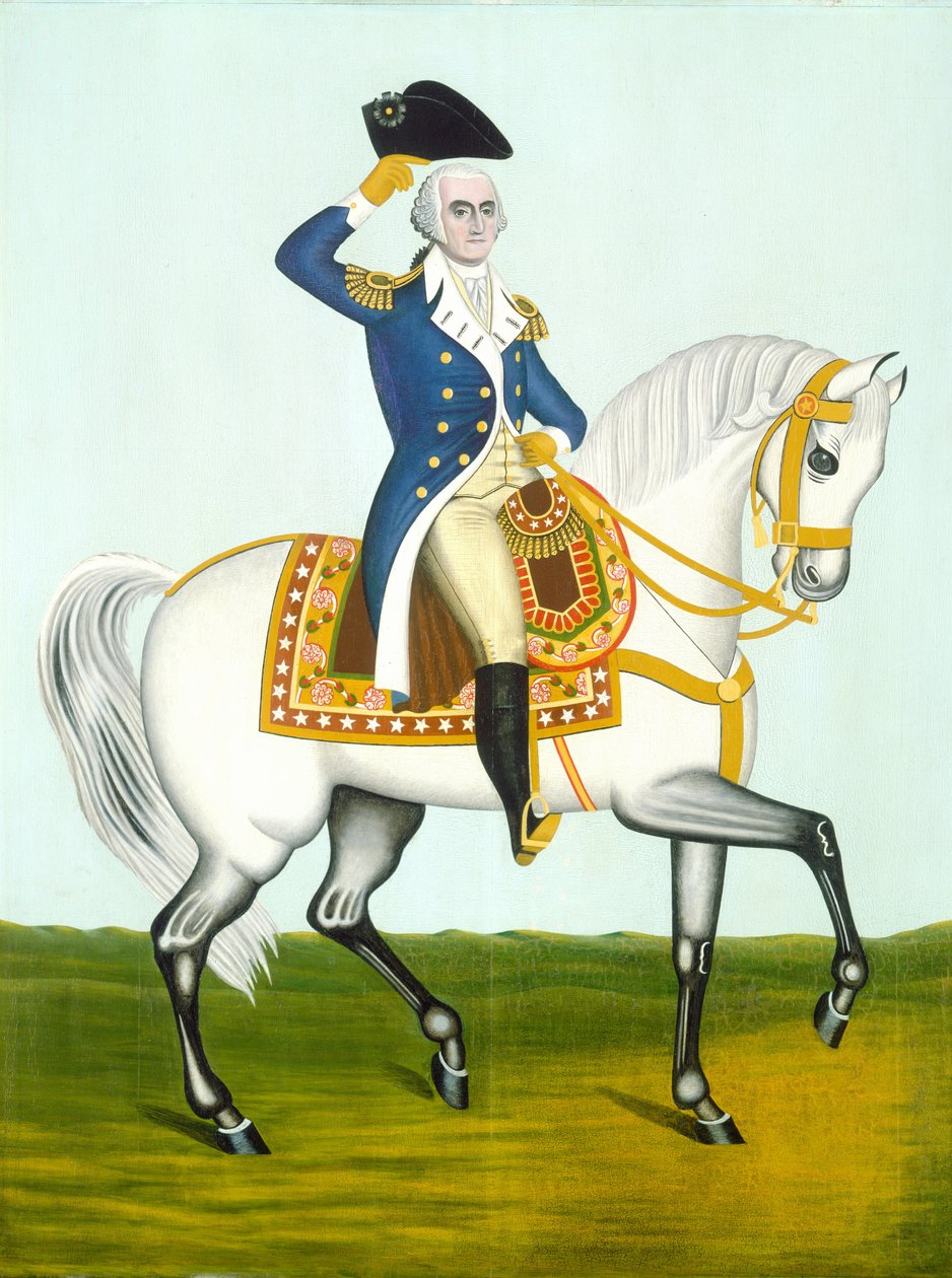 General Washington på en vit laddare av American 19th Century
