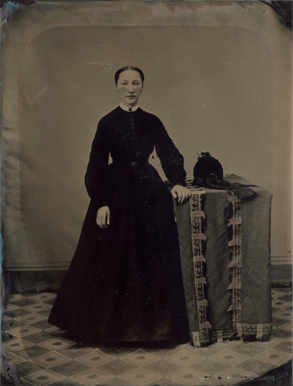 Porträtt av en änka från inbördeskriget av American 19th Century