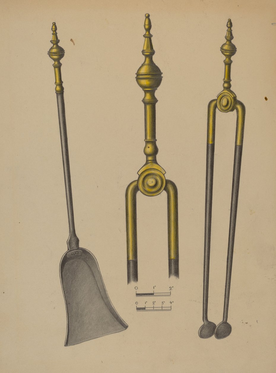 Eldtång och spade av American 20th Century