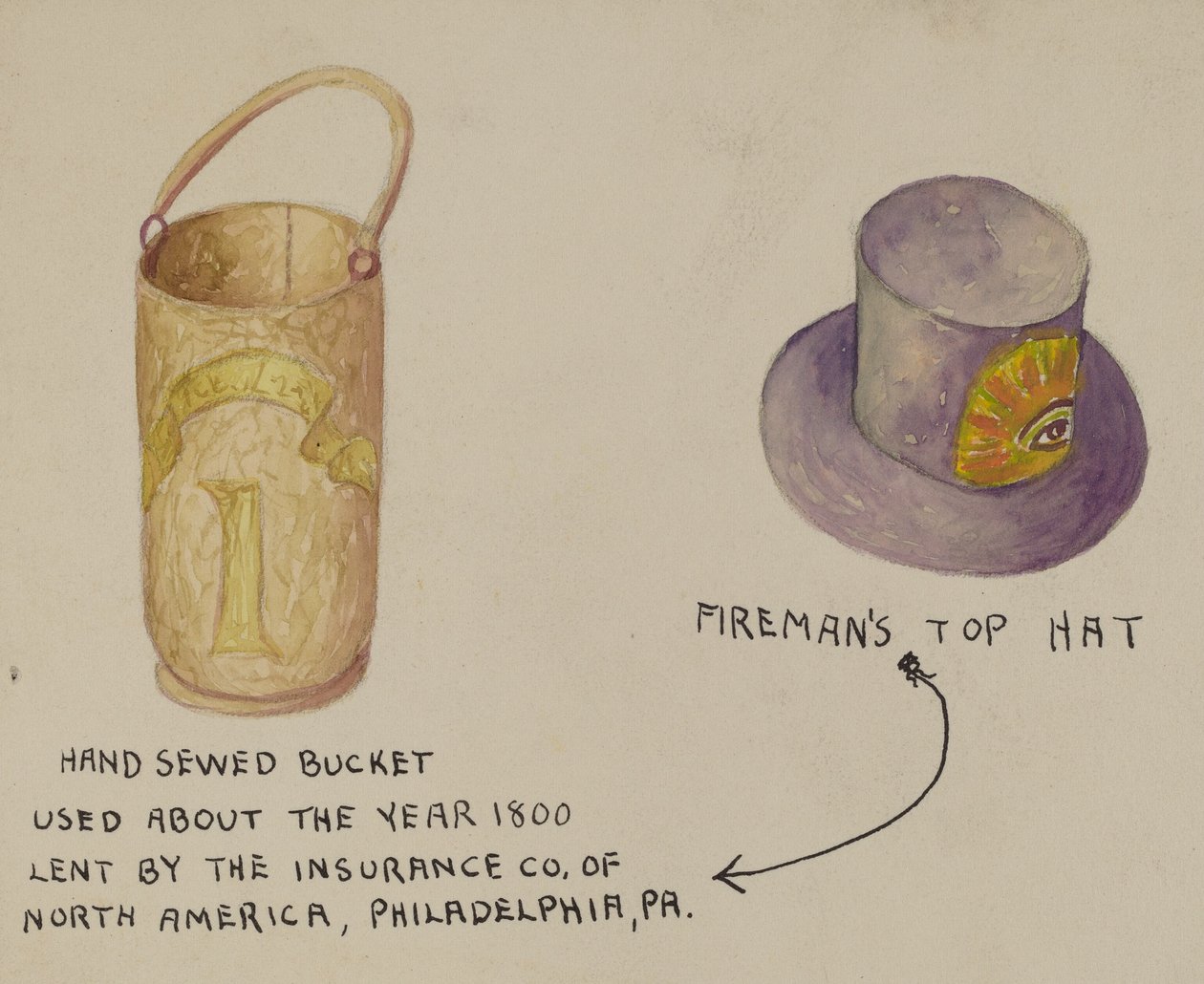 Brandmans hatt och hink av American 20th Century