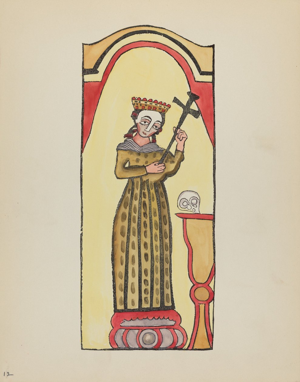 Skylt 12: Saint Rita: Från portföljen "Spanska koloniala mönster i New Mexico" av American 20th Century