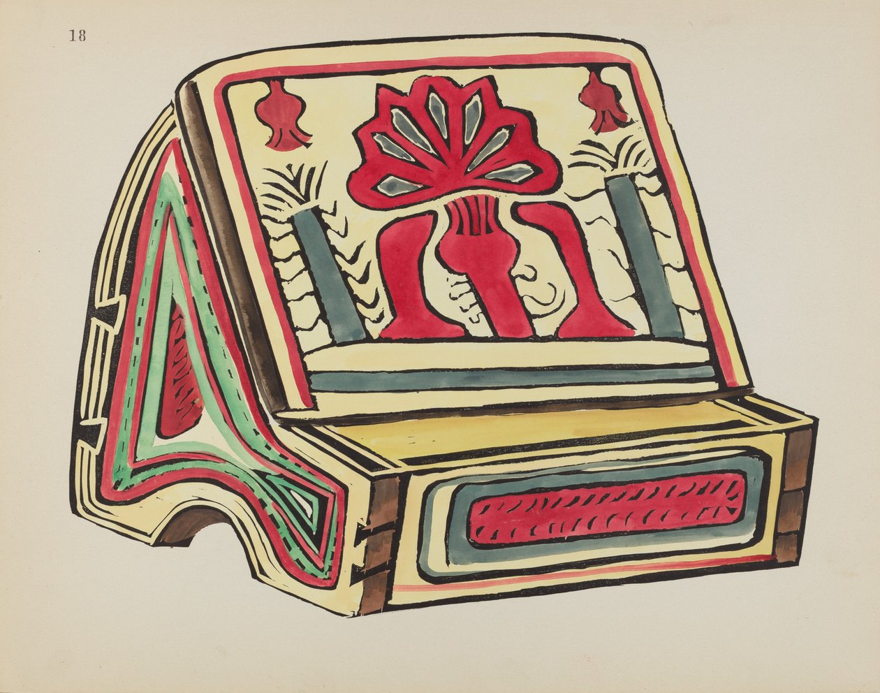 Plåt 18: Läsställ: Från portföljen "Spanska kolonialdesigner i New Mexico" av American 20th Century