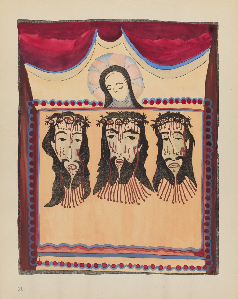 Plåt 20 (variant): Saint Veronica: Från portföljen "Spanska kolonialdesigner i New Mexico" av American 20th Century