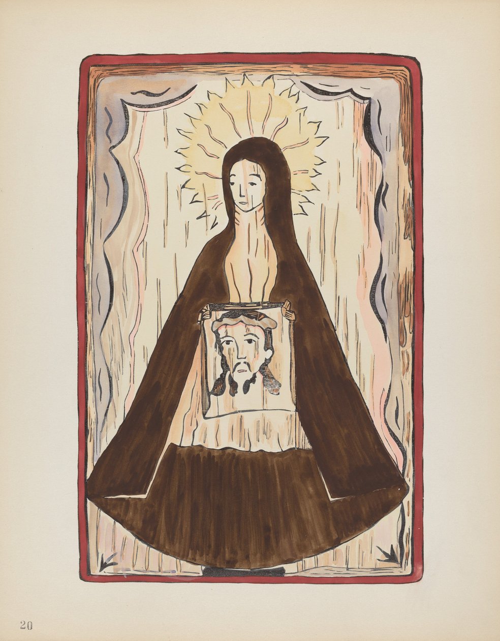 Plåt 20: Saint Veronica: Från portföljen "Spanska kolonialdesigner i New Mexico" av American 20th Century