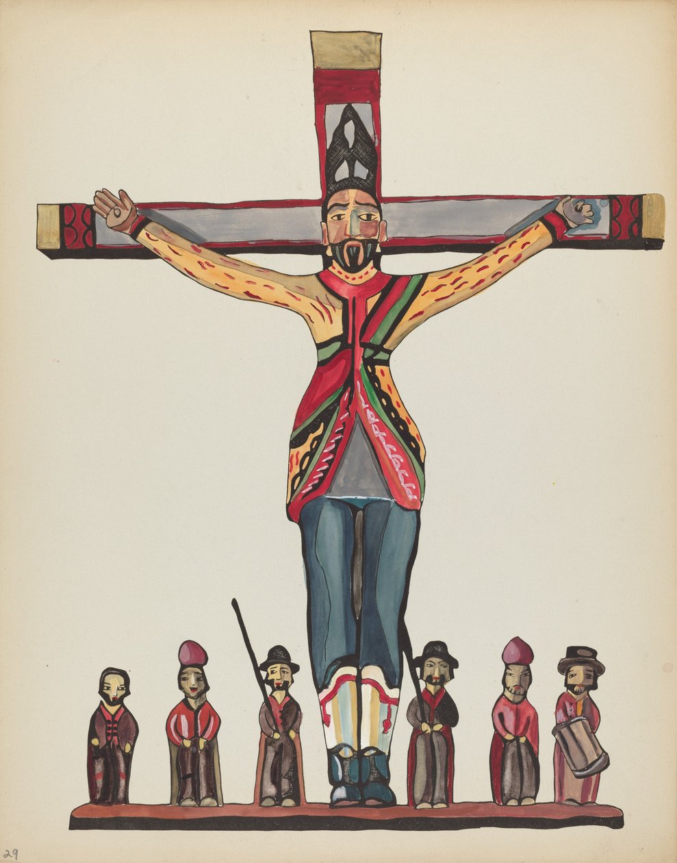 Skylt 29: Saint Acacius: Från portföljen "Spanska kolonialdesigner i New Mexico" av American 20th Century