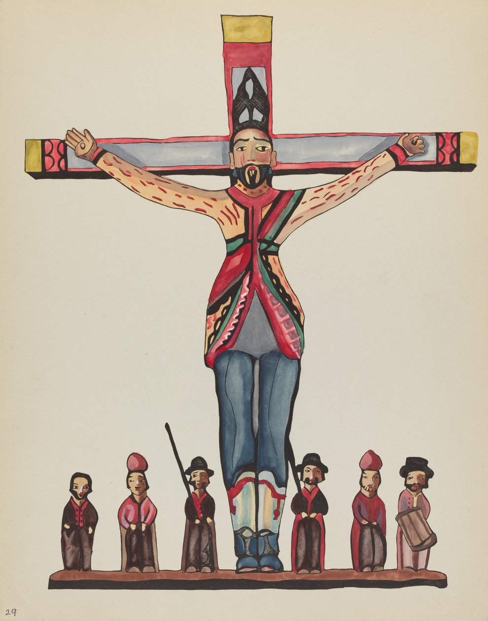 Skylt 29: Saint Acacius: Från portföljen "Spanska kolonialdesigner i New Mexico" av American 20th Century