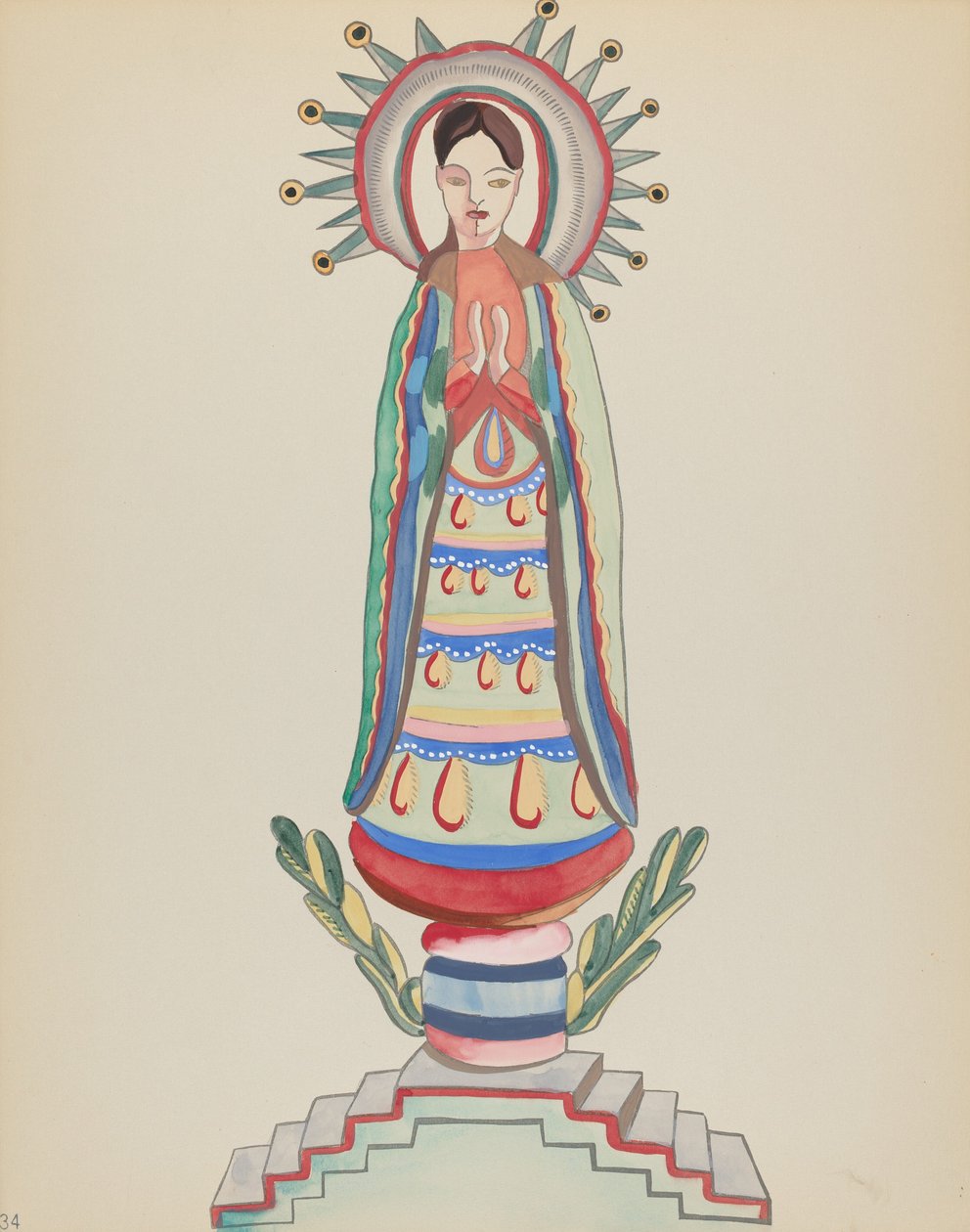 Plåt 34: Our Lady of Light: Från portföljen "Spanska kolonialdesigner i New Mexico av American 20th Century