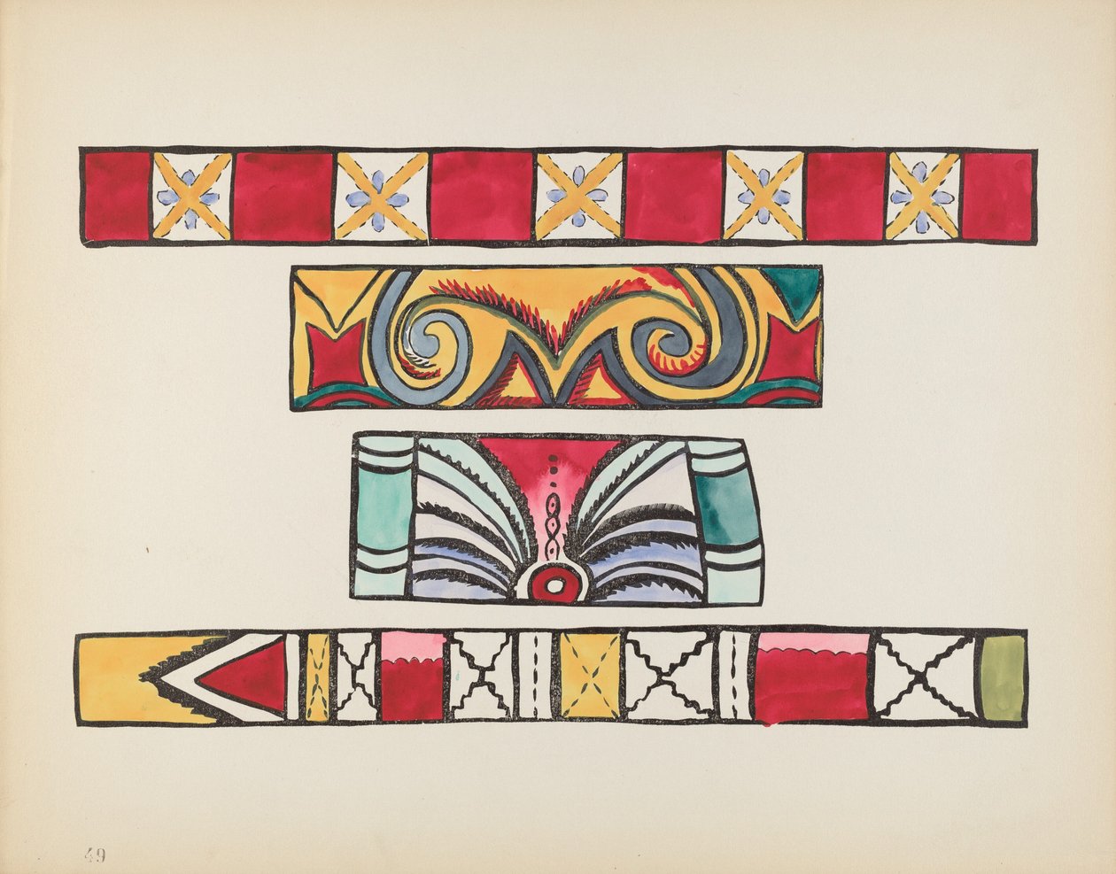 Skylt 49: Diverse design: Från portföljen "Spanska kolonialdesigner i New Mexico" av American 20th Century