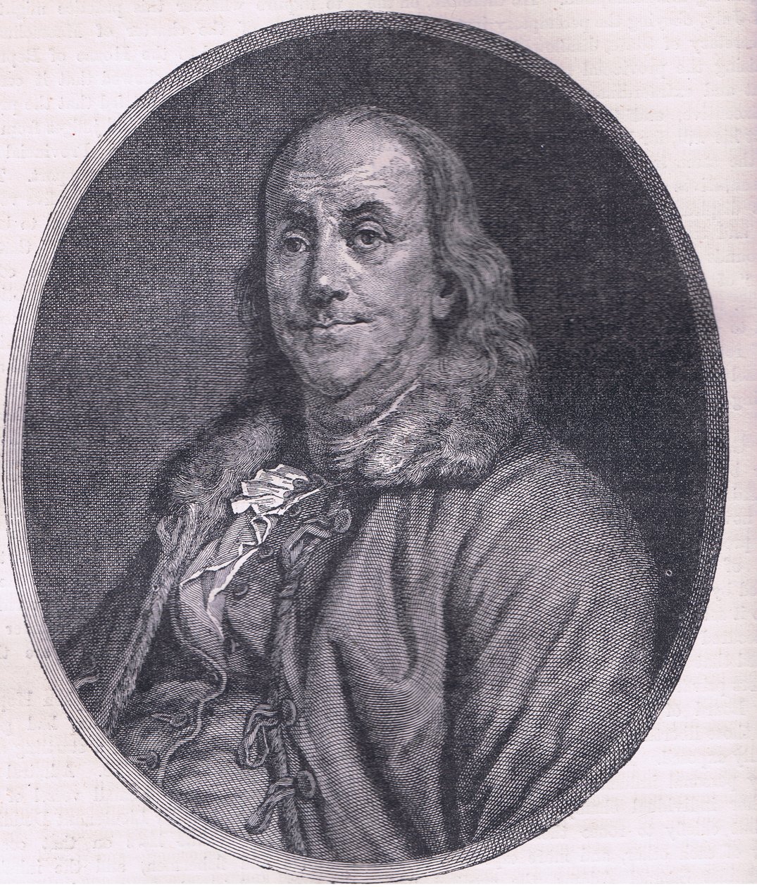 Benjamin Franklin, illustration från Cassells History of the United States publicerad av Cassell, Petter & Galpin, c.1900 (litho) av American English school