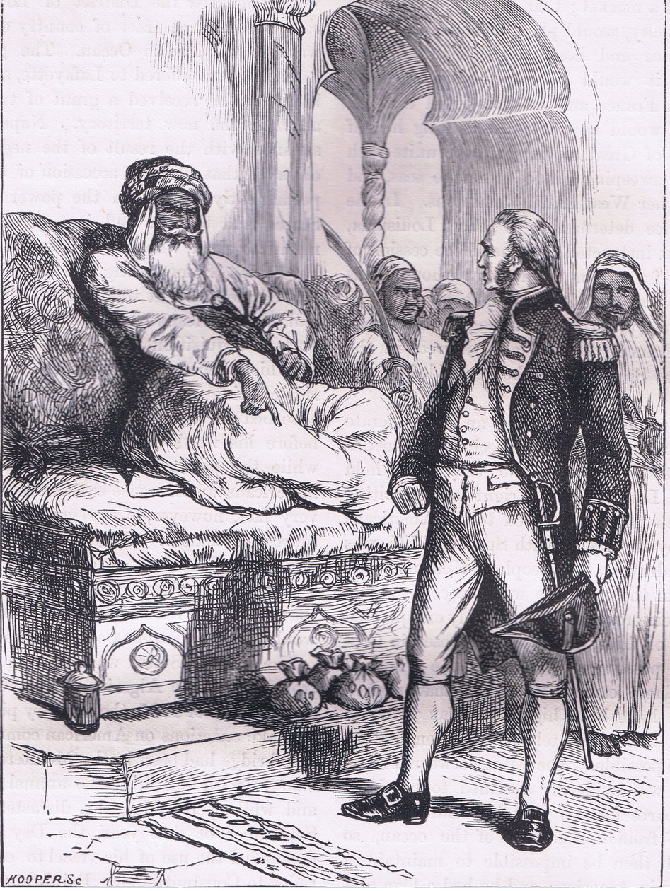 Captain Bainbridge and the Dey of Algiers, illustration från Cassells History of the United States publicerad av Cassell, Petter & Galpin, c.1900 (litho) av American English school
