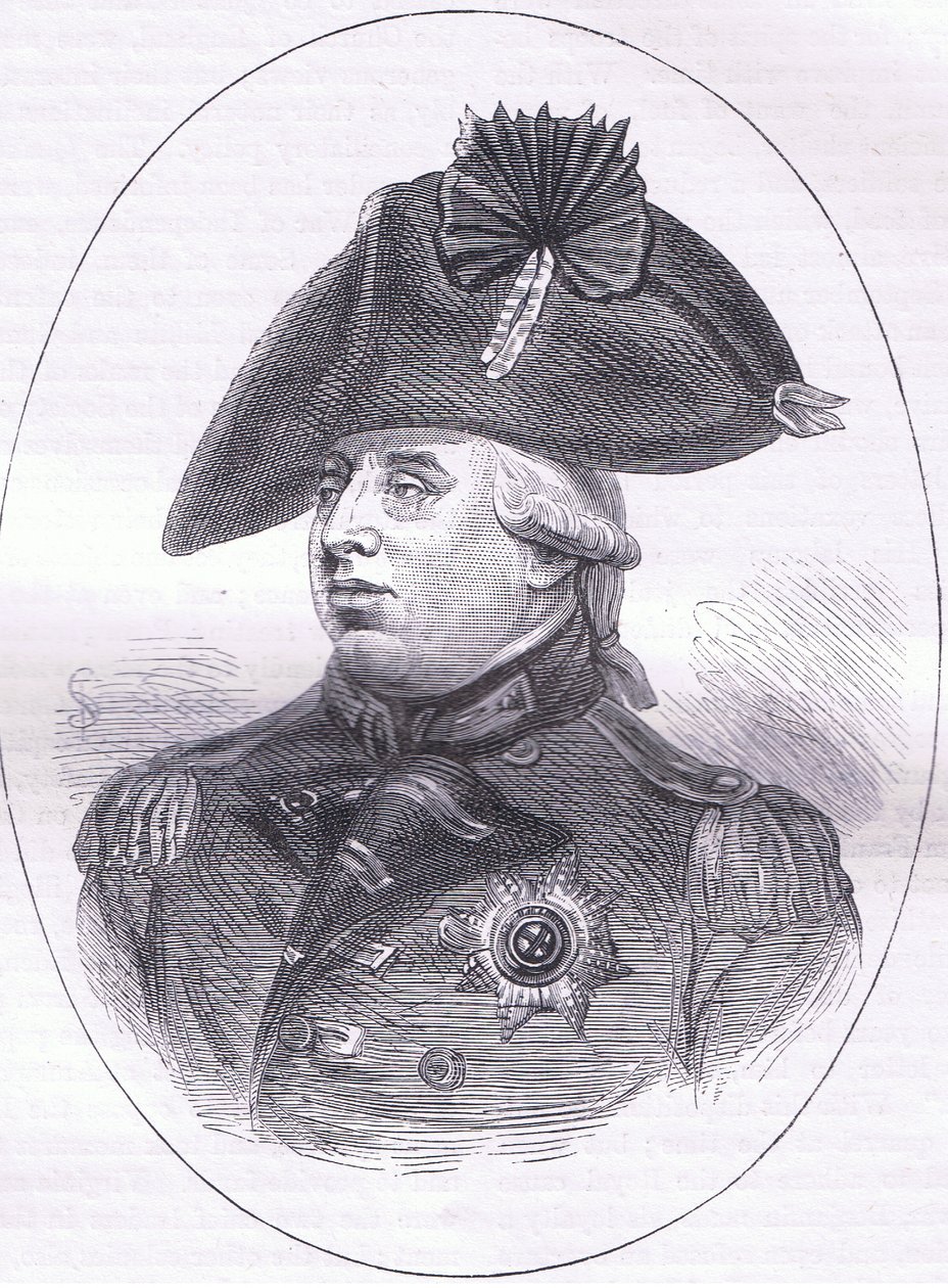 King George III, illustration från Cassells History of the United States publicerad av Cassell, Petter & Galpin, c.1900 (litho) av American English school