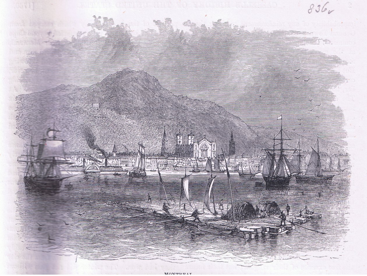 Montreal, illustration från Cassells History of the United States publicerad av Cassell, Petter & Galpin, c.1900 (litho) av American English school