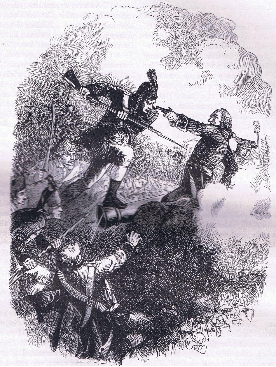 Anfallet på Stony Point, illustration från Cassells History of the United States publicerad av Cassell, Petter & Galpin, c.1900 (litho) av American English school
