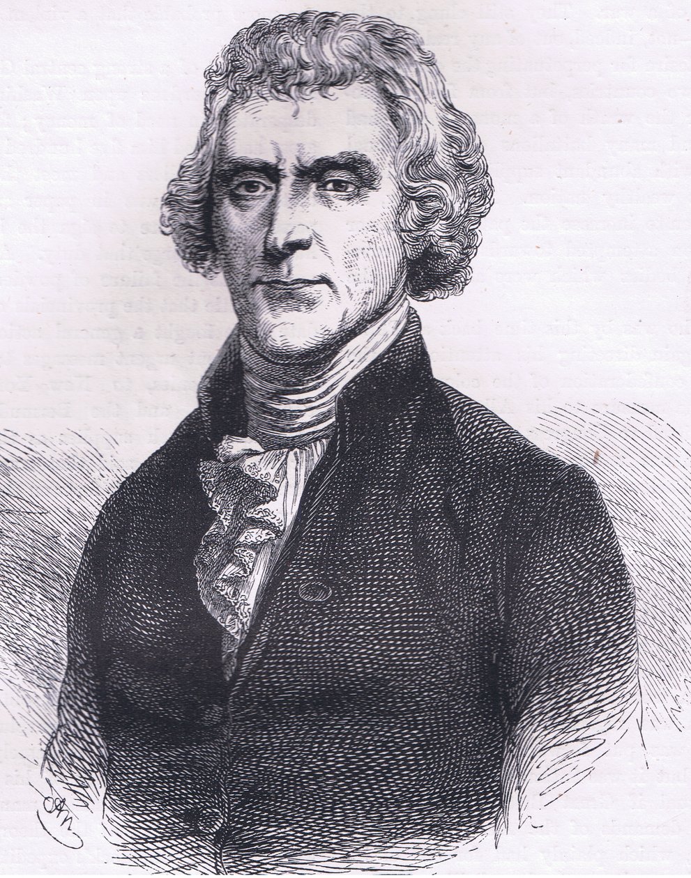 Thomas Jefferson, illustration från Cassells History of the United States publicerad av Cassell, Petter & Galpin, c.1900 (litho) av American English school