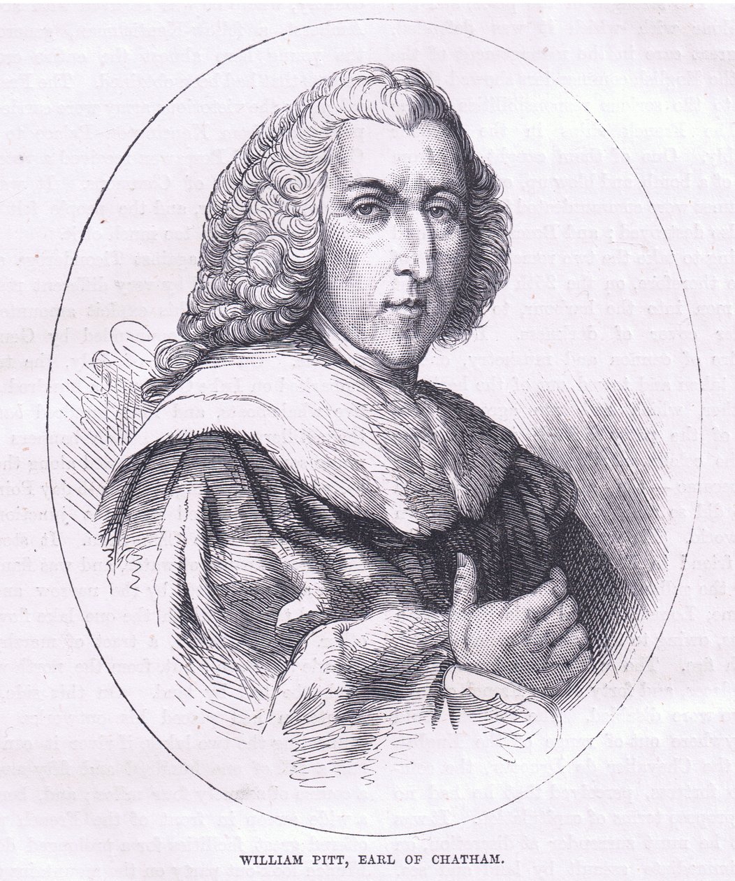 William Pitt, Earl of Chatham, illustration från Cassells History of the United States publicerad av Cassell, Petter & Galpin, c.1900 (litho) av American English school