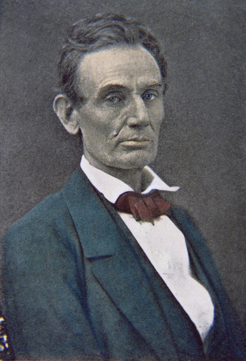 Abraham Lincoln (1809-65) c.1860 (tonat foto) av American Photographer