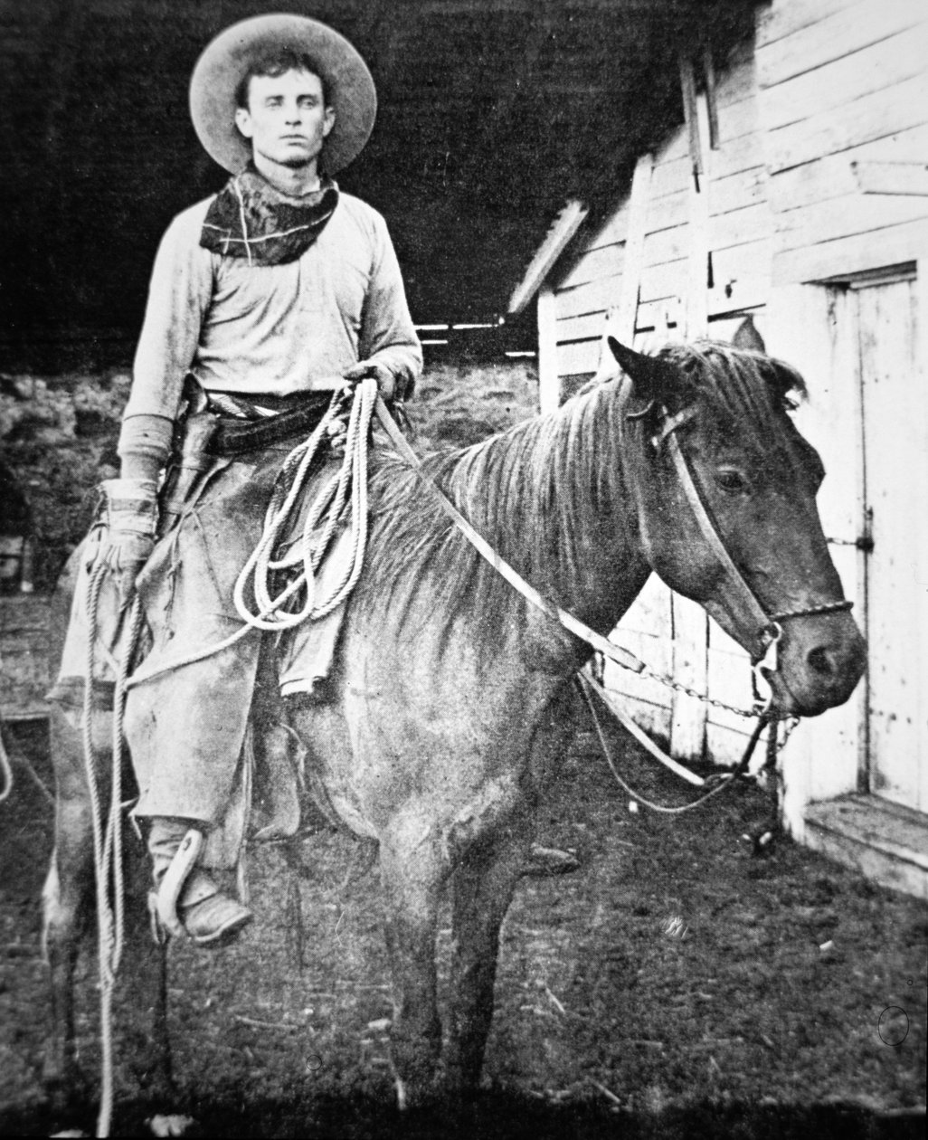 Amerikansk cowboy i Kansas, ca 1880 (s/v foto) av American Photographer