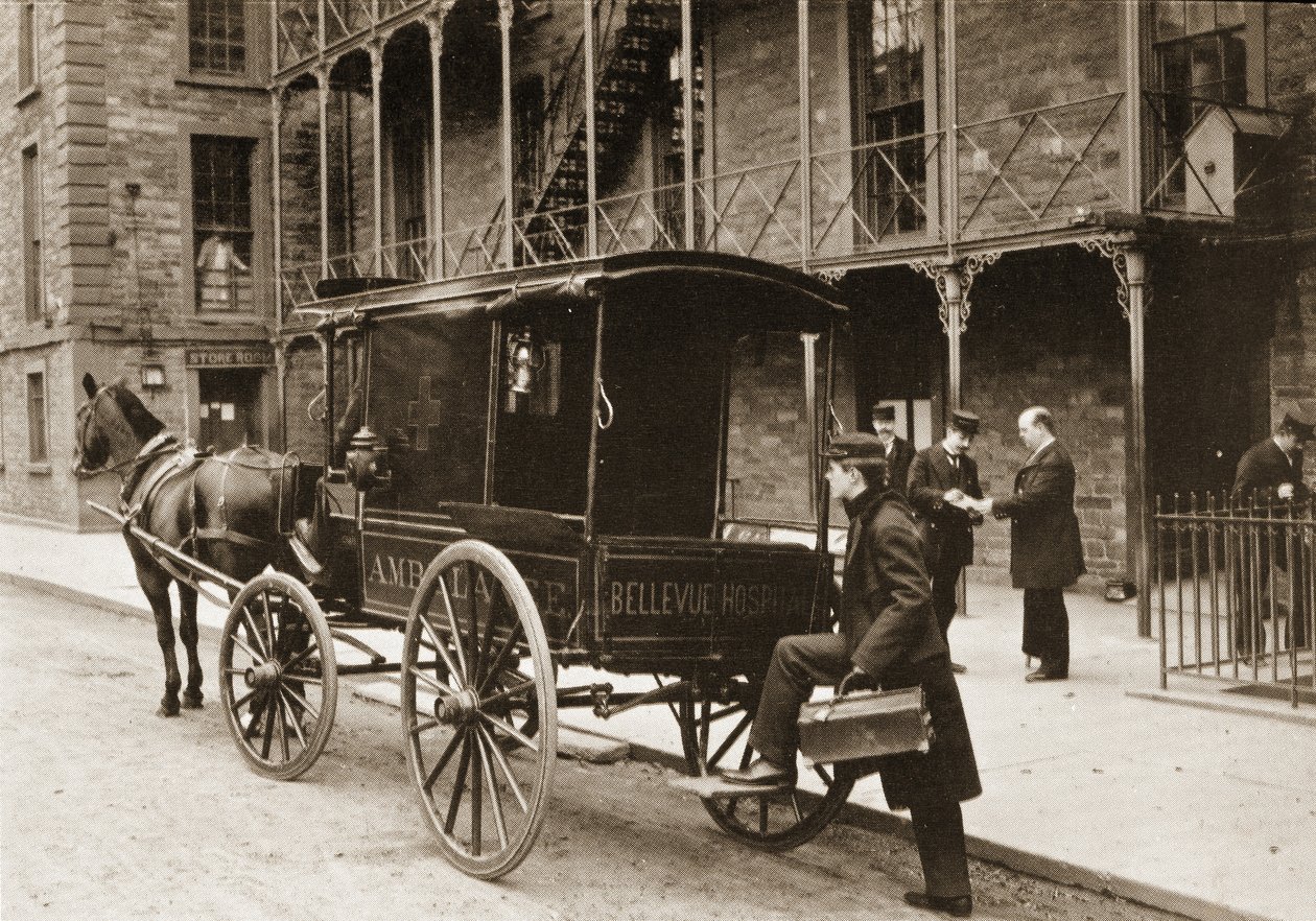 En ambulans vid Bellevue Hospital, New York City, 1896 av American Photographer