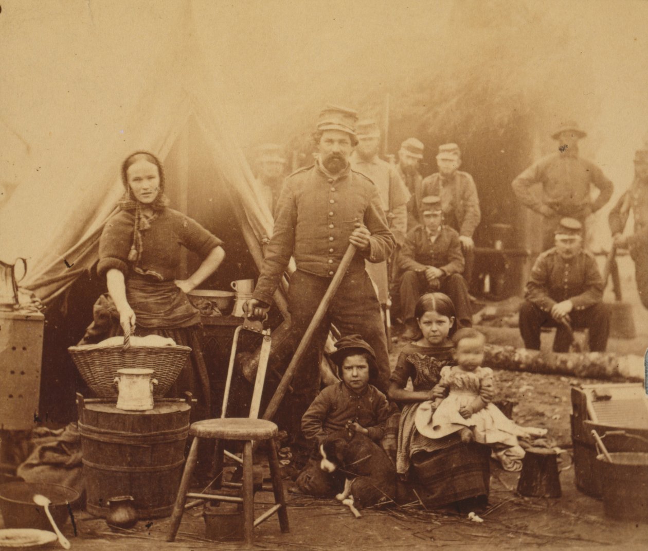 Camp of 31st Pennsylvania Infantry nära Washington, D.C., 1862 (albumintryck) av American Photographer