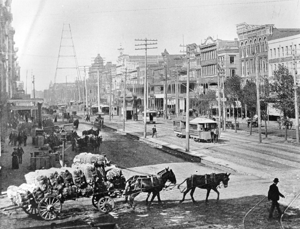 Canal Street, New Orleans, Louisiana, ca 1890 (s/v foto) av American Photographer