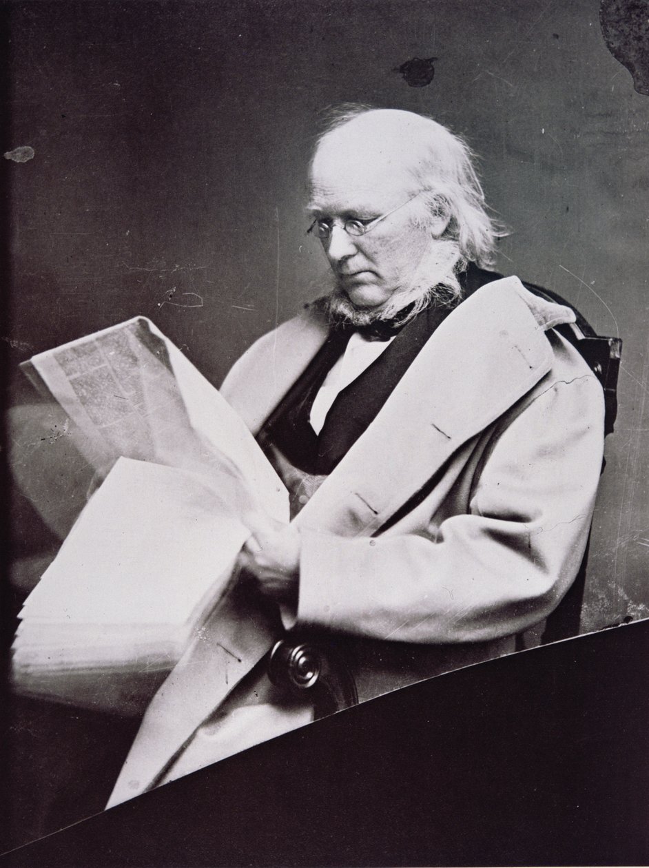 Horace Greeley (1811-72) (s/v foto) av American Photographer