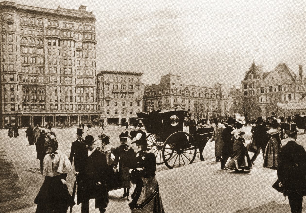 Framför Plaza Hotel, New York City, 1896 av American Photographer